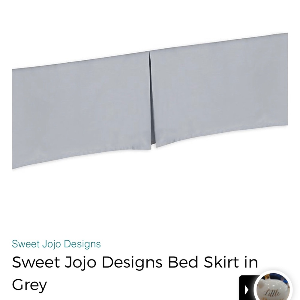 Grey Crib skirt/Toddler Bedskirt